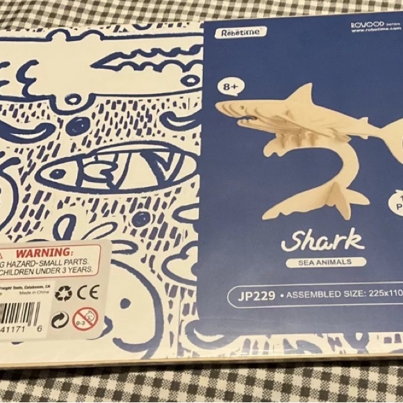Shark 🦈 18-Piece 3-D Puzzle Robotime. Rowood Series.Paintable New Sealed🦈 - Picture 15 of 16